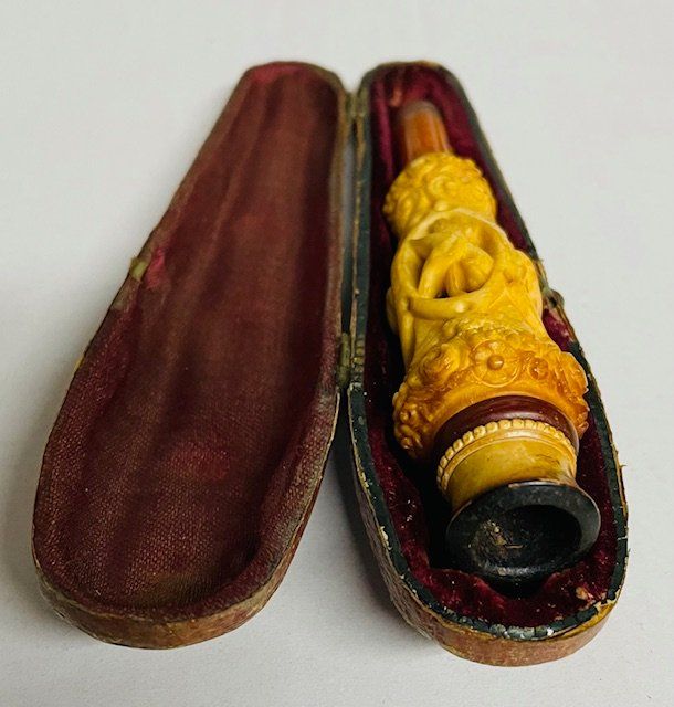 Sonstige Tabakwaren: Meerschaum Zigarettenspitze mit Etui – Gebraucht aus Oberrieden von Ket25 5