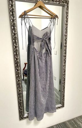 Stradivarius Blue & White Striped Sundress, Size S