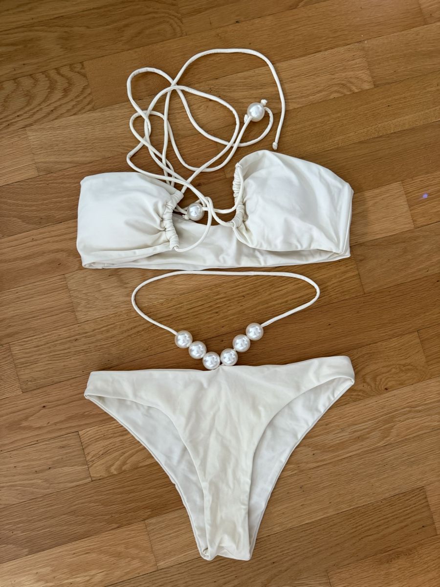Badekleider & Bikinis: NEU Bikini Weiss mit Perlen Grösse S/M Magda Style – Neu (gemäss Beschreibung) aus Zug von MC2CC