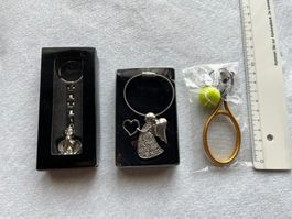 3er Set Schlüsselanhänger Engel & Tennis, Neu & OVP!