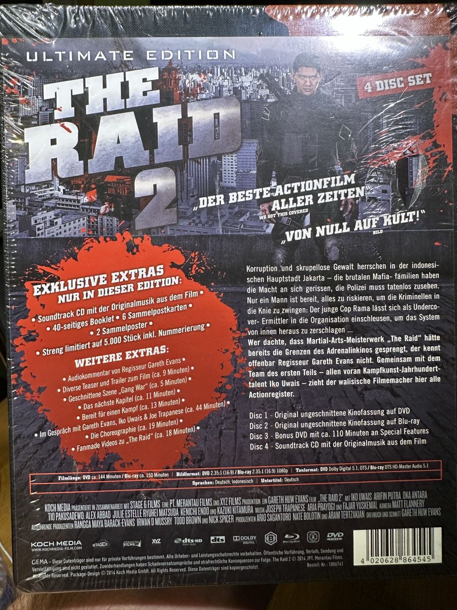 Tous les DVDs: The Raid 1-2 Ultimate Edition 10 Disc uncut big box DVD Blu – Neuf avec emballage d'origine à Benken ZH par Audi-erich 3