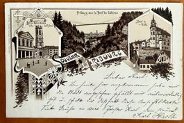 fribourg - Litho souvenir de Fribourg 1897 - Belle carte