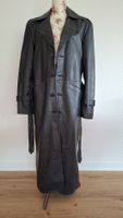 langer Leder Mantel schwarz, Trenchcoat(Lamm Nappa)