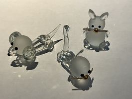 3 x Kristall Figuren