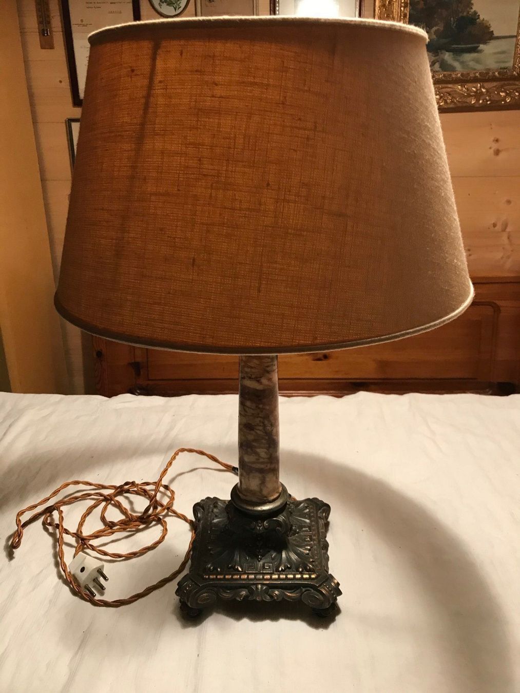 Lampen: Lampe de table pied en pierre et bronze – Gebraucht aus Ste-Croix von BuffetSC 4