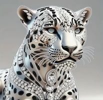 Diamond Painting: weisser Leopard 30x30cm
