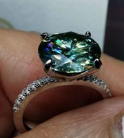 Bague argent avec diamant de moissanite de 5 ct certifié GRA
