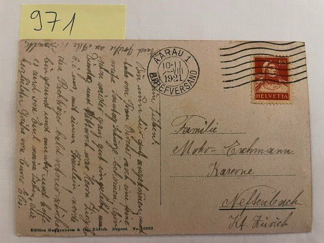 Cartoline postali: alte Ansichtskarte Aarau Generalansicht, 1921 – Usato da Niederwil AG venduto da dahu75 1