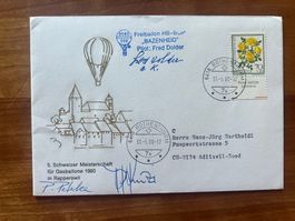 1980 Ballonpost 5.SMG Rapperswil diverse Org.sig.   (G2885)