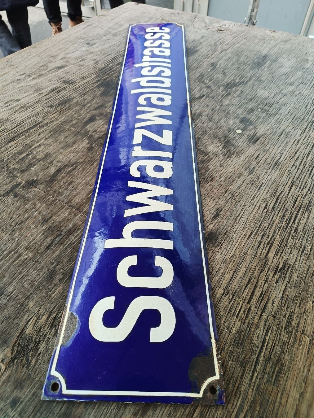 Insegne: Altes original Strassen Schild / Schwarzwaldstrasse "Basel" – Usato da Brugg AG venduto da Ente015 1