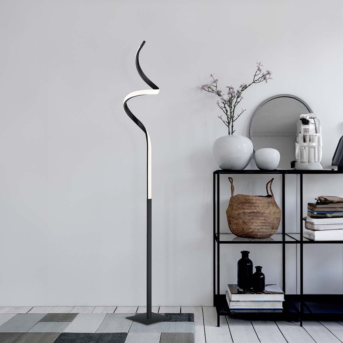 Lampade: LED Stehleuchte, Schwarz, 145 cm Höhe – Nuovo (secondo la descrizione) da Kreuzlingen venduto da Smart-Light