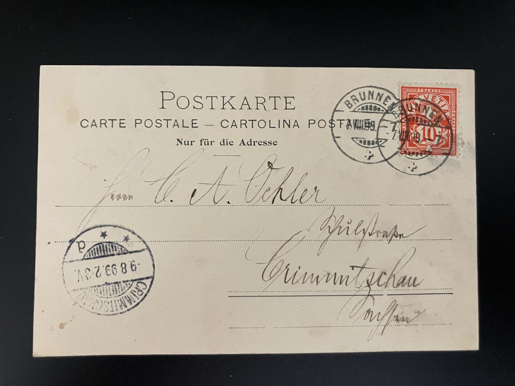 Cartoline postali: Antike Ansichtskarte, Brunnen – Usato da Oberuzwil venduto da Paga77 1