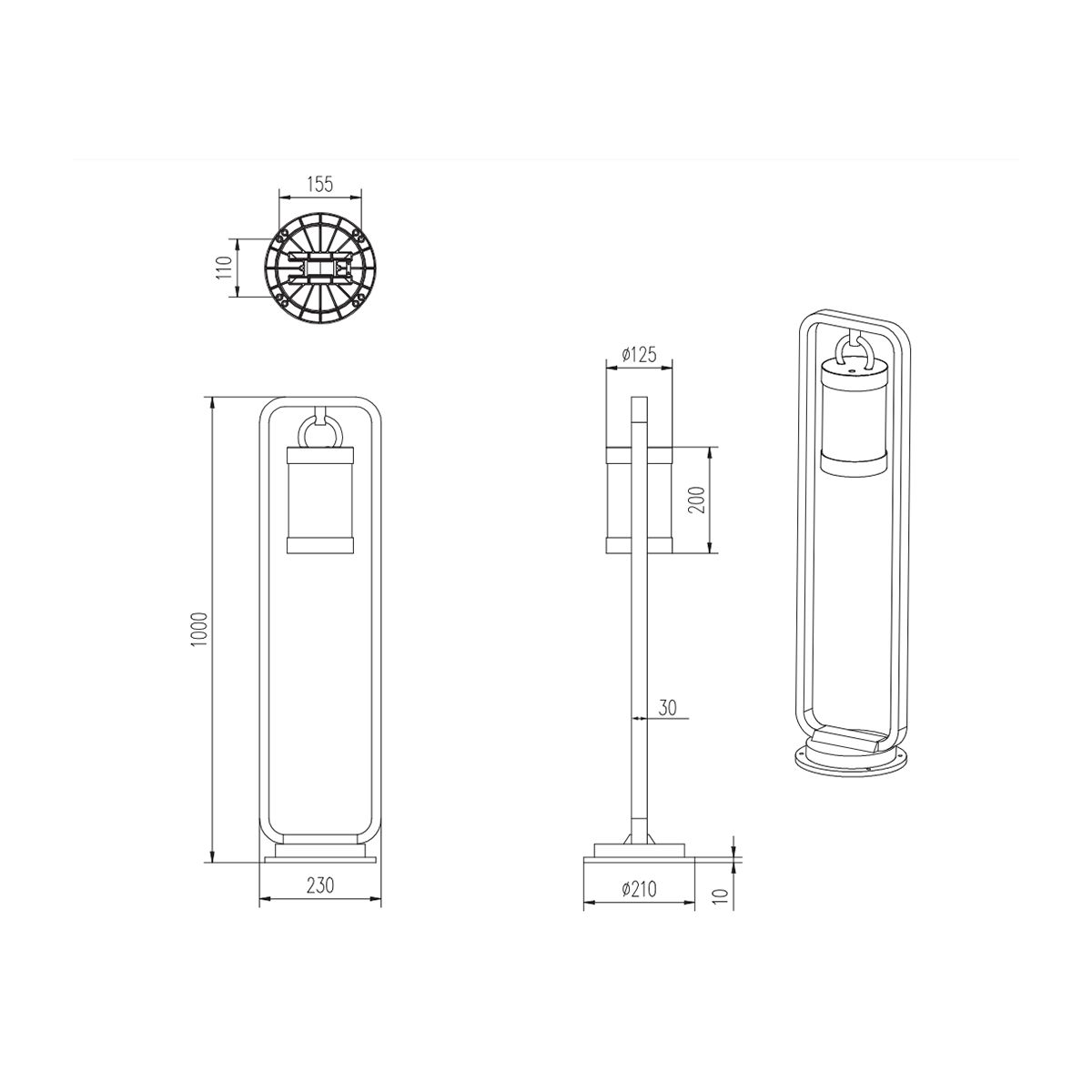 Lampade: Aussen Stehleuchte, Braun, 100 cm Höhe – Nuovo (secondo la descrizione) da Kreuzlingen venduto da Smart-Light 3