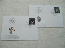 2003 2 FDC Weihnachten Einzelm. SBK 1105 - 1106