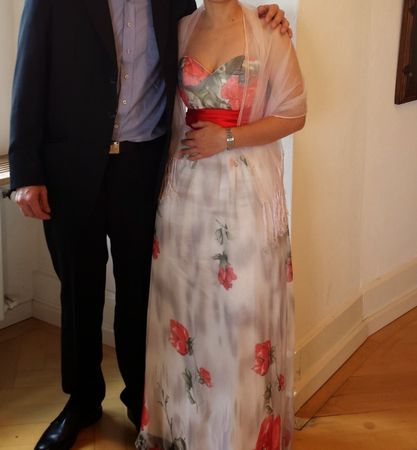 Elegantes Abendkleid, Gr. 36, Blumenmuster, Hochzeit, Ball