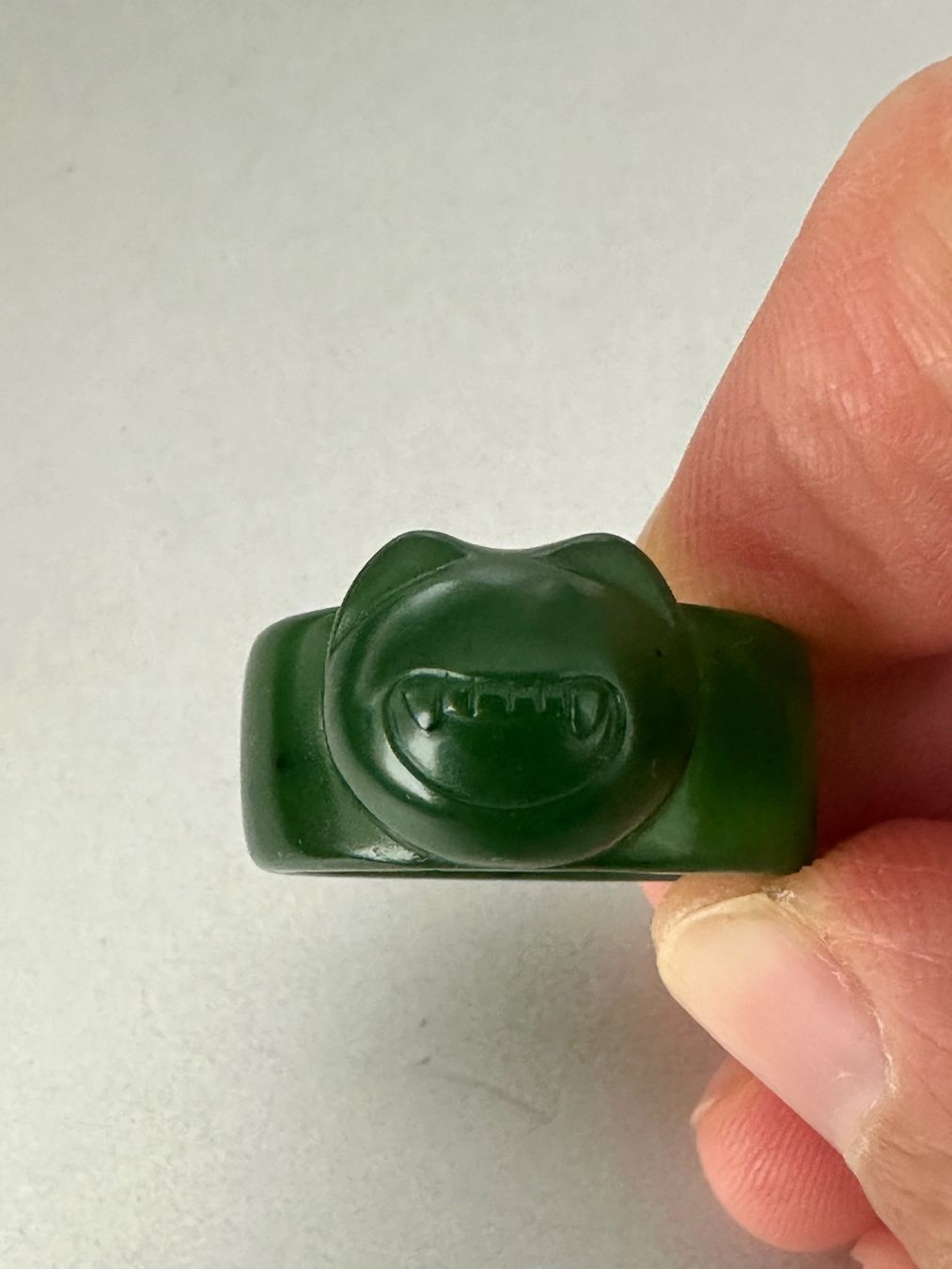 Anelli: Wunderschöner Katzenring aus grünem Jade – Usato da Onex venduto da Joliechose6 3