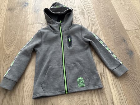 Graue Kinder Jacke mit Kapuze, Grösse 104, Top Zustand!