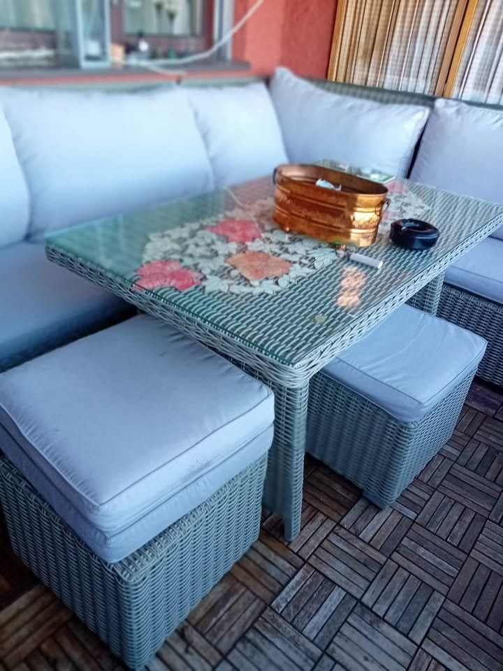 Tischset: Garten Balkon Möbel BOBO lounge Rattan Set – Gebraucht aus St.Gallen von Viki3