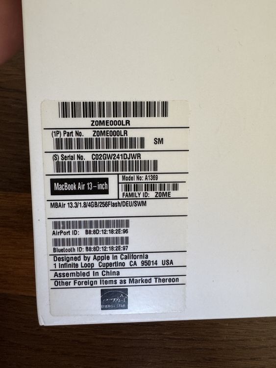 Apple Notebook: MacBook Air 13" i7, 4GB RAM, 2011 – Usato da Schlieren venduto da p-vogt11 5