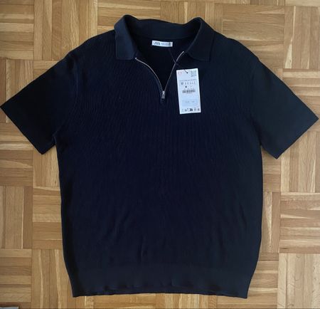 NEU Polohemd ZARA Herren schwarz Grösse M 