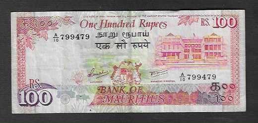 Billets de banque: Mauritius  100  Rupees  Gebraucht – D'occasion à Gordola par coinsandnotes