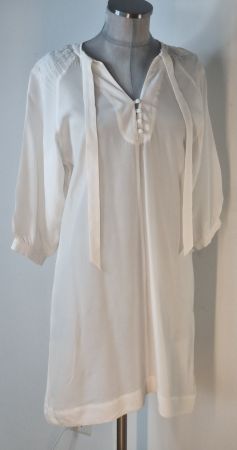 M 38/40 BEL AIR Tunika Blusenkleid Longbluse offwhite Rayon