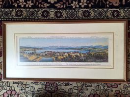 Vue Ancienne de Zurich, Gravure Encadrée - Collection!