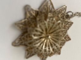 Silber Kette mit Silber Anhänger Filigran