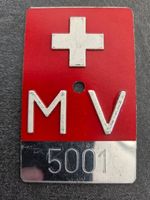 Velonummer MV 5001 Militär Velo Plaque