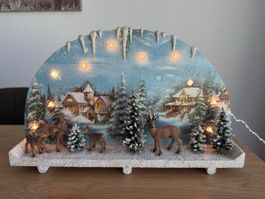 Winterszene mit Schleichtieren, Handarbeit