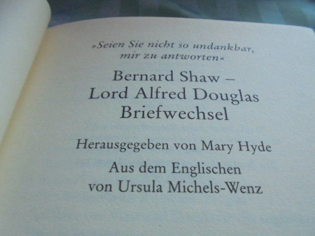 Libri: Bernard Shaw / Alfred Douglas Briefwechsel – Usato da Hinwil venduto da Glasperlen 1