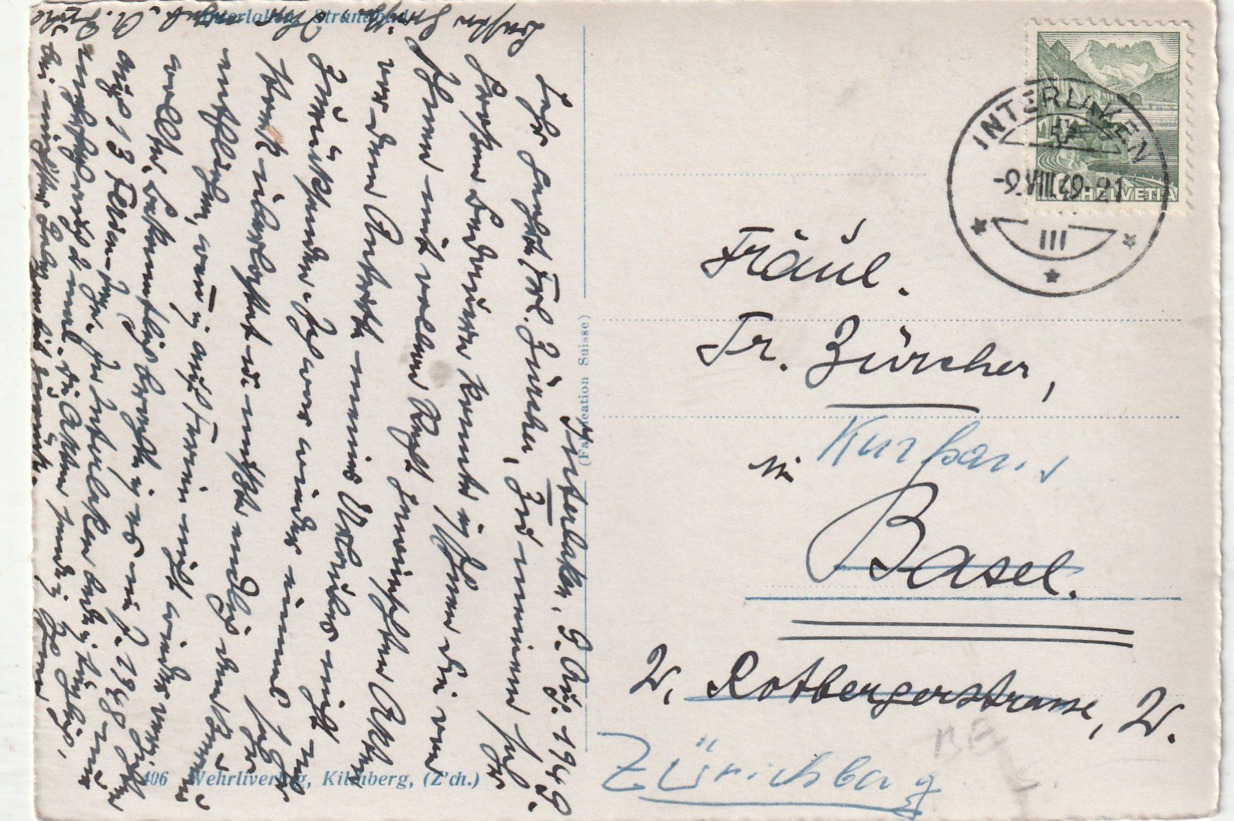Cartoline postali: Strandbad Interlaken – Usato da Lumbrein venduto da made02 1