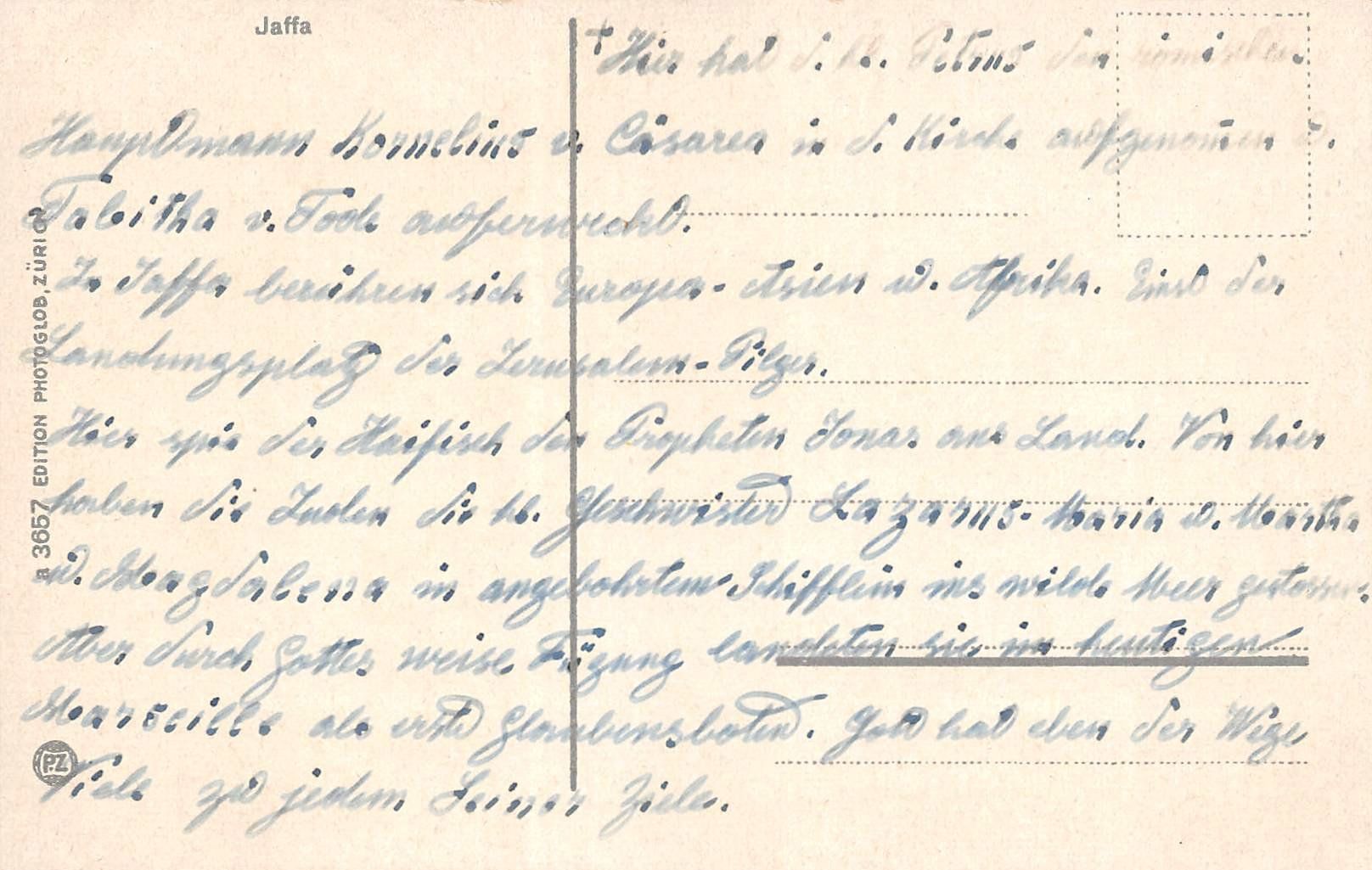Ansichtskarten: Jaffa – Gebraucht aus Ottikon b.Kemptth. von Neptun1974 1