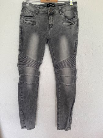 Graue HYDEE Jeans Hose im Biker Stil, Gr. 40 Top!
