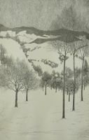 KELLER Franz (1923-1996) - Winter Landschaft - Lithographie