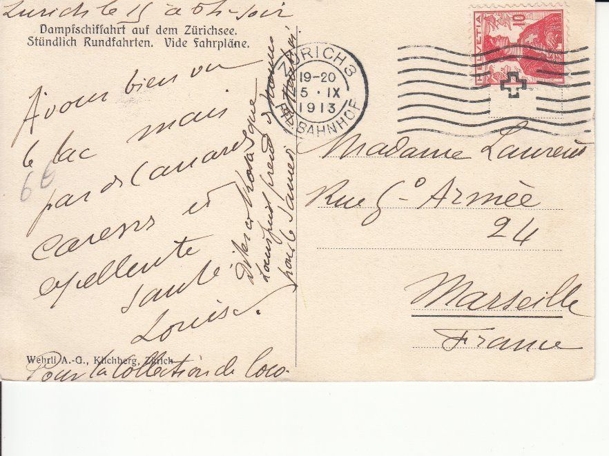 Cartoline postali: Zürich Dampfschifffahrt 1913 – Usato da Bürglen TG venduto da StampGraf 1