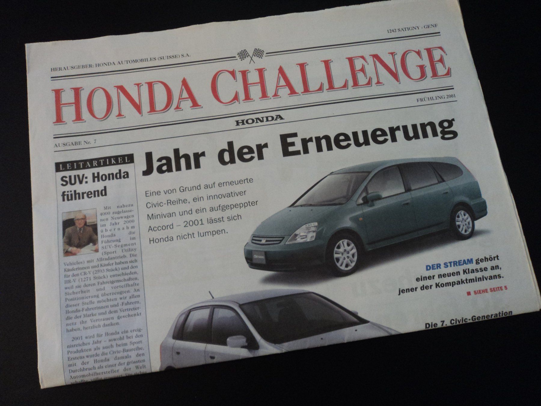 Honda Documenti: Prospekt Zeitung Honda Challenge 2001 – Usato da Schwarzenburg venduto da modelCARama 2