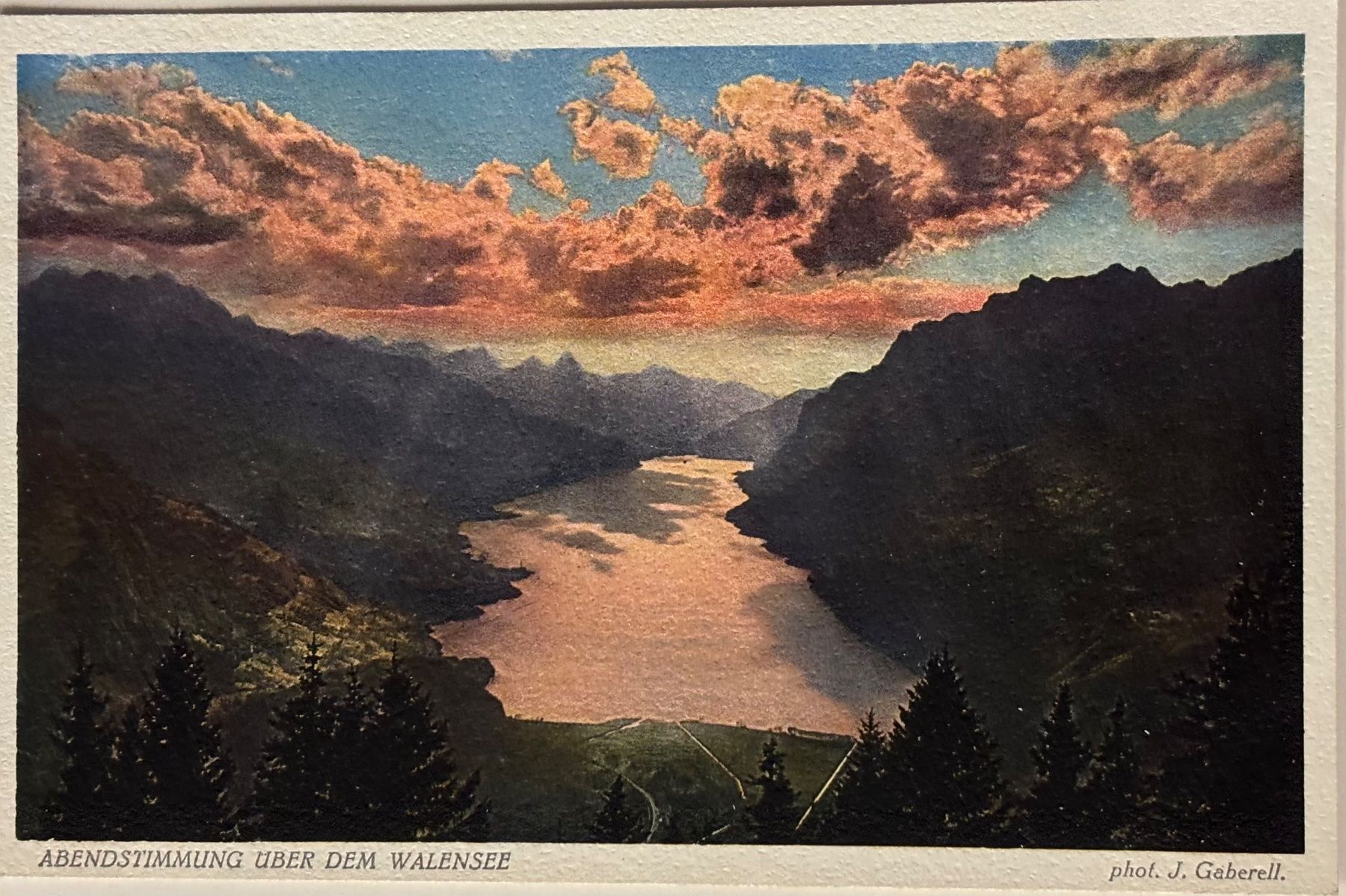 Ansichtskarten: Gaberell - Walensee, Abendstimmung – Gebraucht aus Frauenfeld von Merk52