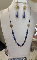 Handmade Necklace and Earrings Set Blue