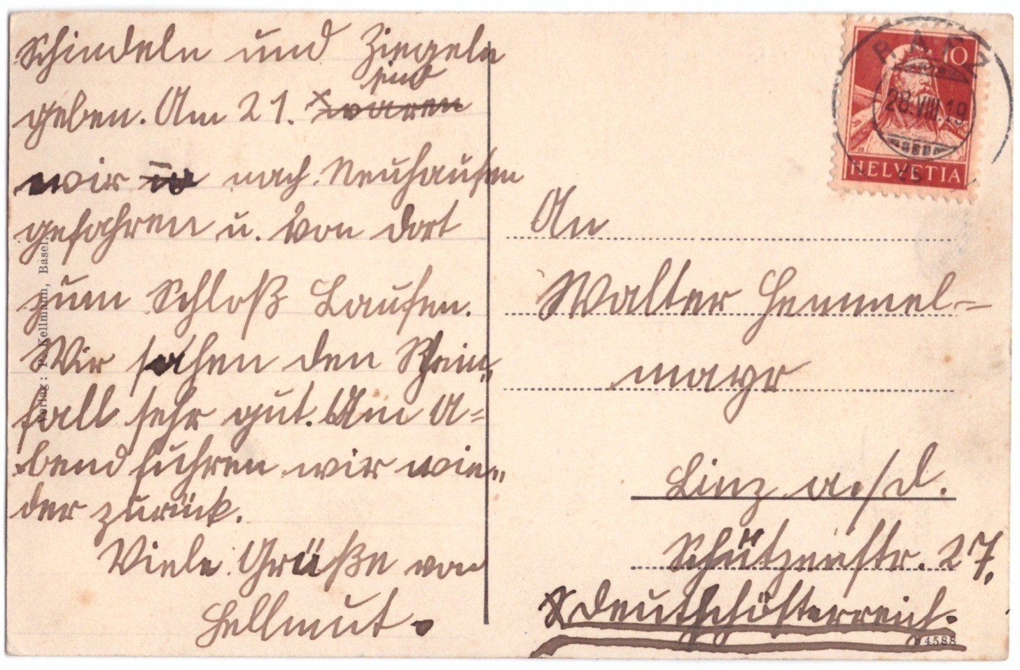 Cartoline postali: Rafz 1919 – Usato da Rapperswil SG venduto da INTELVI 1