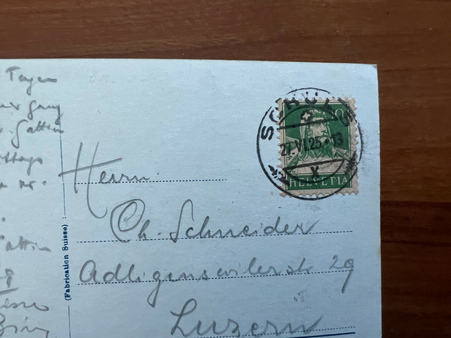 Cartoline postali: AK  1925 Schuls    (G2065) – Usato da Hinwil venduto da Sidi4 1