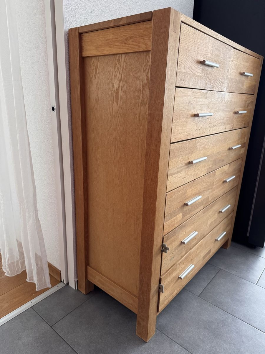 Jysk Kommoden: Kommode Eiche Massiv Holz 7 Schubladen gebrauchter Zustand – Gebraucht aus Ibach von mskensington007 1