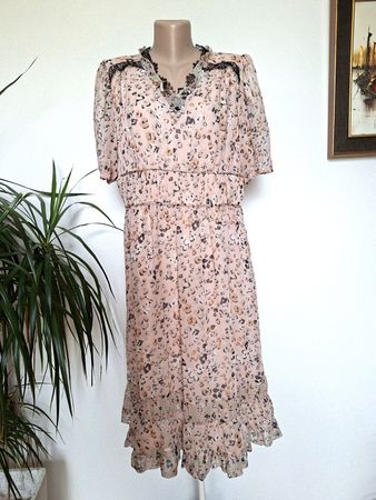 Superbe Robe MARC CAIN – Imprimé & Dentelle – Taille 38