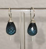 Boucles d'oreilles Argent 925 Quartz bleu