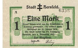 Hersfeld 1 Mark 04.11.1918 VZ+-VZ++