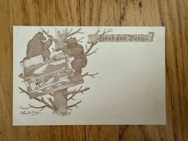 Antike Postkarte, Bärenkarte, Gruss aus Bern