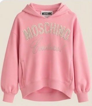 Moschino Couture Hoodie rosa mit Strasssteinen neuwertig