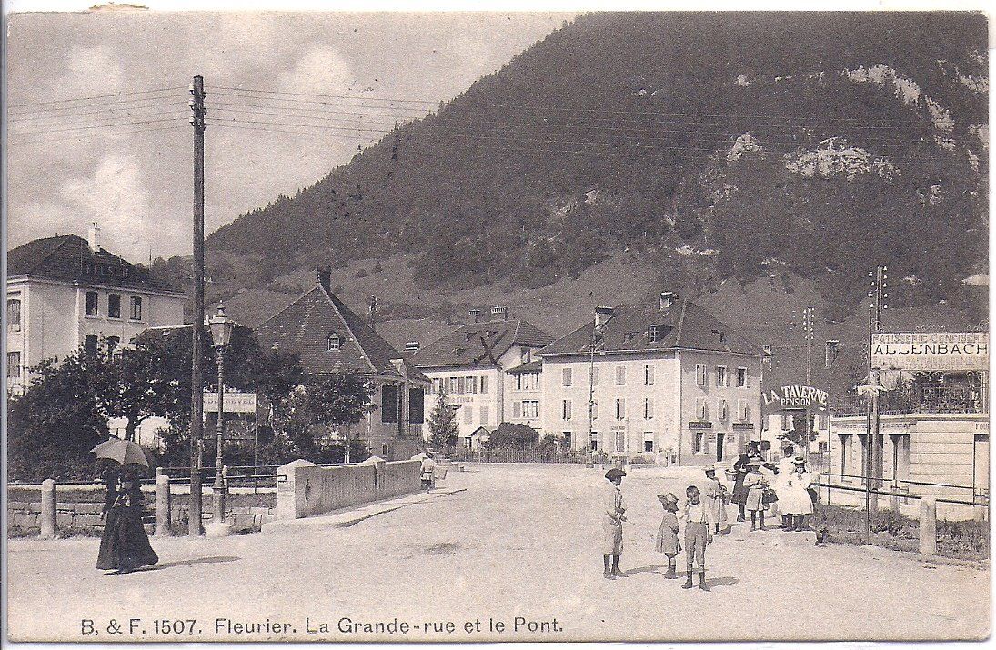 Ansichtskarten: FLEURIER, la grande rue et le pont – Gebraucht aus Les Verrières von Scampi0
