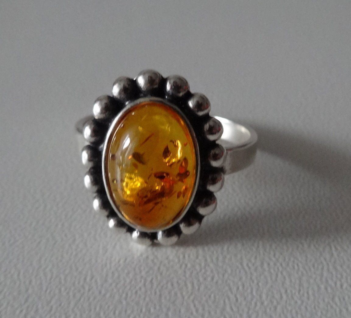 Anelli: ECHT! * Bernstein RING 925 Silber – Nuovo (secondo la descrizione) da Visp venduto da steinschmuckwelt 3