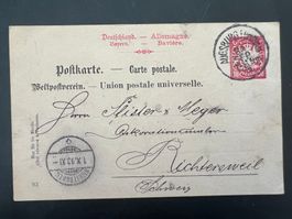 AK 1893  Postkarte Augsburg Firmenstempel  (G454)
